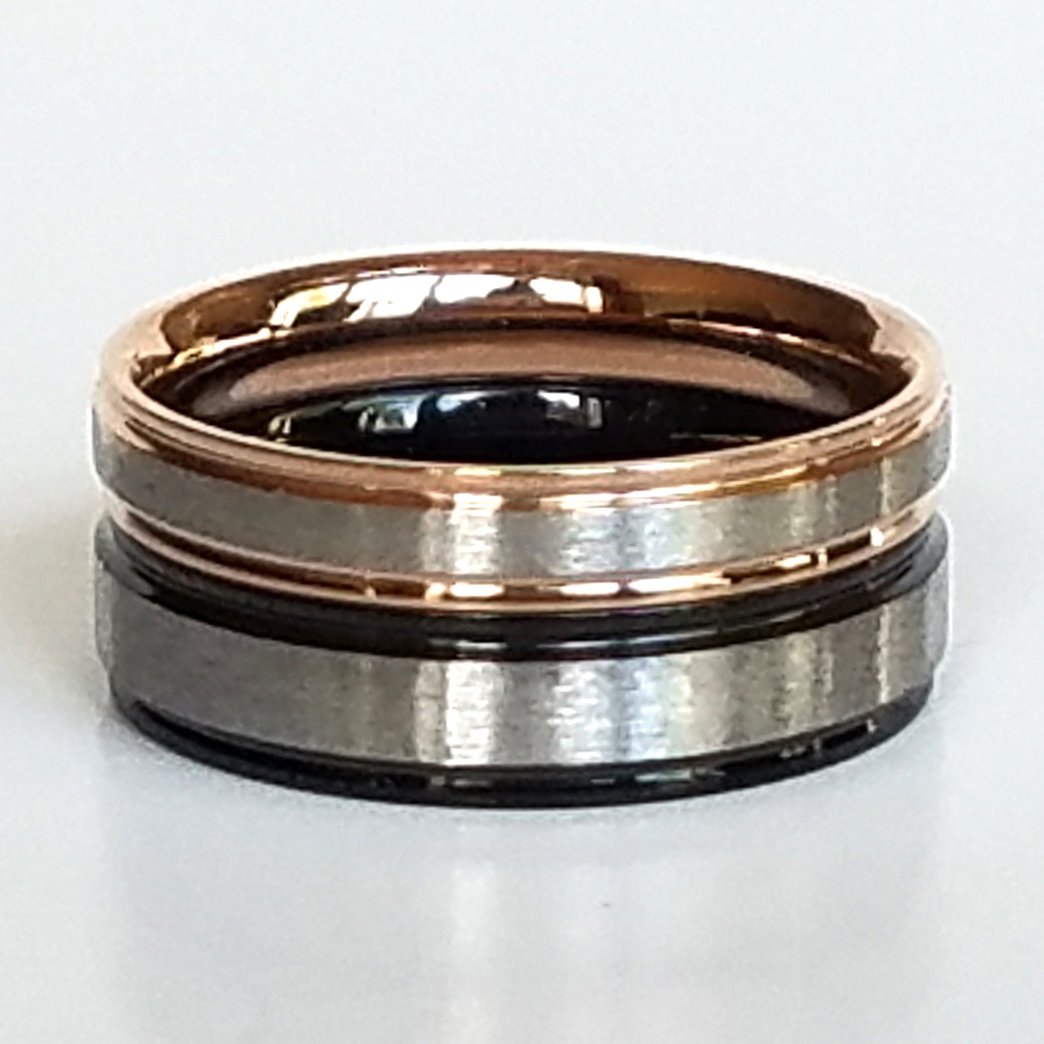 2 pcs Personalized Titanium Steel Couples Rings, Engagement Rings, Wedding bands, His and Her Rings