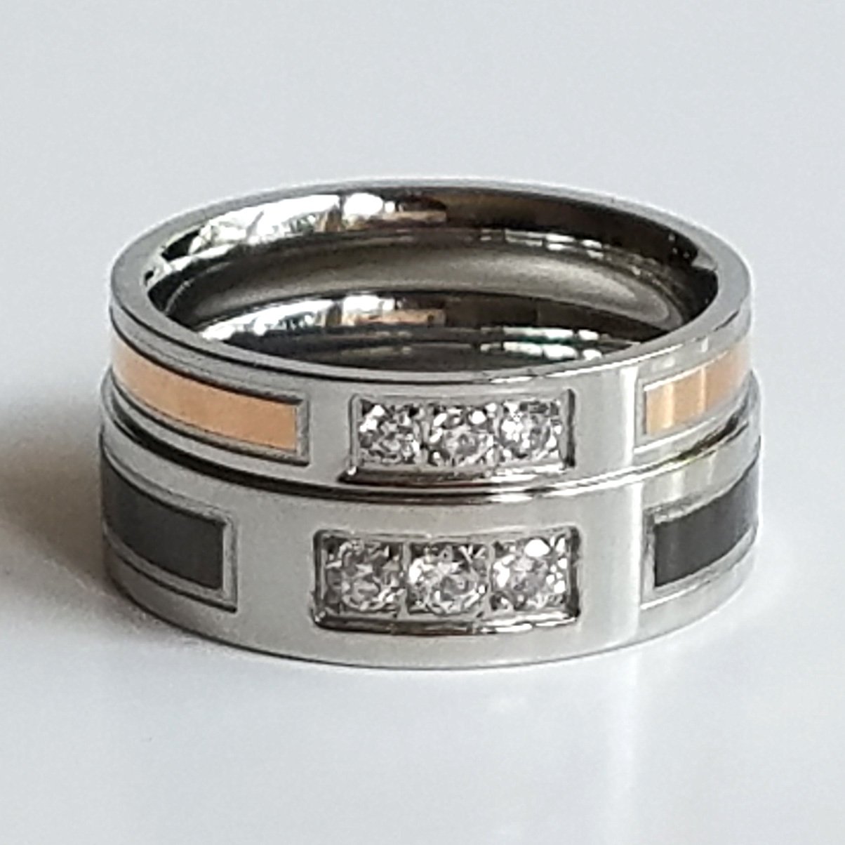 2 pcs Personalized Titanium Steel Couples Rings, Engagement Rings, Wedding bands, His and Her Rings