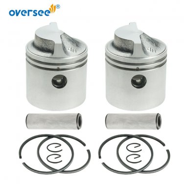2pcs 6G1-11631 Piston &6G1-11610 Ring STD Kit For Yamaha Outboard 2T 6-8HP Motor
