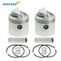 2pcs 6G1-11631 Piston &6G1-11610 Ring STD Kit For Yamaha Outboard 2T 6-8HP Motor