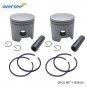 2pcs 6E7 Piston Kit PSD +025 +050 For Yamaha 9.9-15HP Outboard 6E7-11631 11635 6