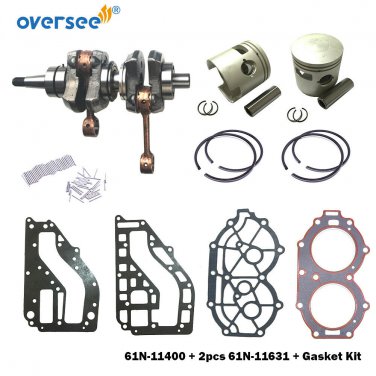 69P 61N-11400 Crankshaft Assy Piston Set &Gasket For Yamaha Outboard 2T 25 30HP