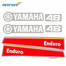 For Yamaha 48HP 2 Stroke Outboard Graphics/Sticker Kit Top Cowling Sticker