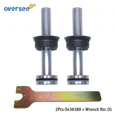 2pcs 0436389 Piston Sub Assy & Wrench For 70-200HP OMC Evinrude Outboard 5007662
