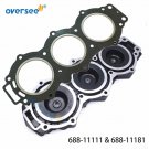 688-11111 Head Cylinder & 688-11181 Gasket For Yamaha Outboard 2T 85 90HP Parsun