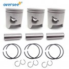 3Pcs 6K5-11631 Piston & Ring 6K5-11601 STD For Yamaha Outboard 2T 60HP 3CYL T60 3Pcs 6K5-11631 Piston & Ring 6K5-11601 STD For Yamaha Outboard 2T 60HP 3CYL T60