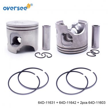 Oversee 64D-11631 + 64D-11642 PISTON & RING SET FOR YAMAHA V4 150-225HP OUTBOARD