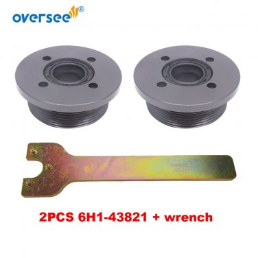 2pcs 6H1-43821 Tilt Trim End Cap & Wrench For Yamaha 2/4T 60-70-85-90HP Outboard