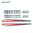 For Yamaha 15HP Two Stroke Outboard Graphics/Sticker Kit Top Cowling Sticker