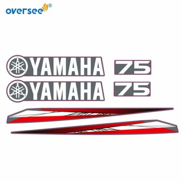Oversee Yamaha 75HP Graphics / Sticker Kit For Top Cowling Outboard Engine Motor