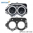 6E7-11111 & 6E7-11181 Cylinder Head Cover & Gasket For Yamaha 9.9 15HP 2 Stroke