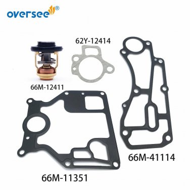 60C/140F 66M Thermostat Gasket Kit 66M-12411 & 62Y-12414 For 4T Yamaha Outboard