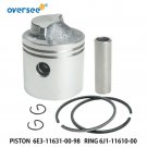 54MM Piston Set Std 6E3-11631 For 5HP 2T Yamaha Powertec Outboard Motor Seapro 54MM Piston Set Std 6E3-11631 For 5HP 2T Yamaha Powertec Outboard Motor Seapro