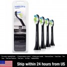 4 BLACK Pack Philips Sonicare Diamond Clean HX6064 Genuine Heads with Package