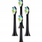4 PCS Philips Sonicare DiamondClean HX6064 Toothbrush Black Replacement Heads
