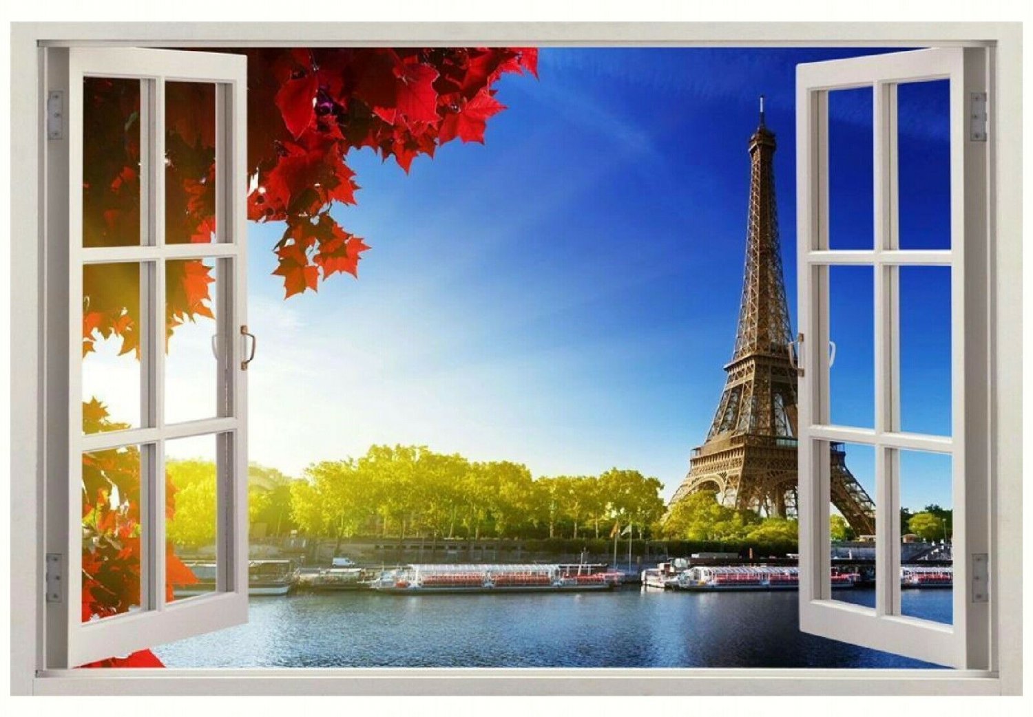3D Eiffel Tower Paris Window Wall sticker France Wall Decal Home Mural