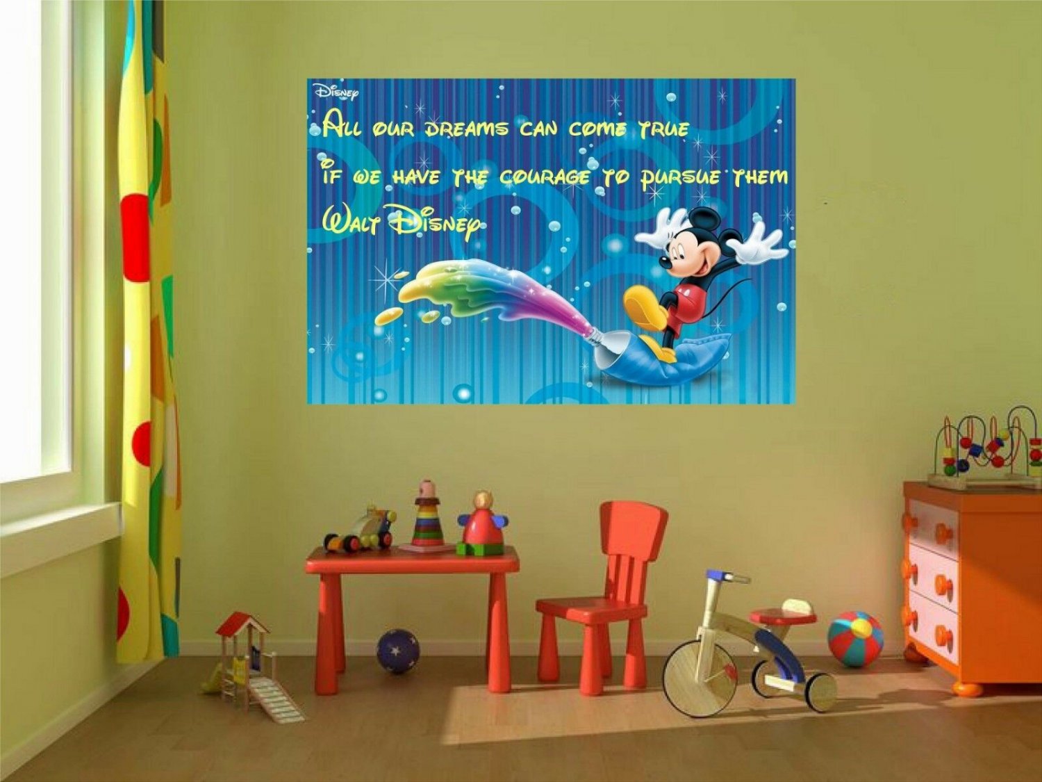 Walt Disney Mickey Mouse 3d Window Decal Wall Sticker Home Decor Art Mural 2