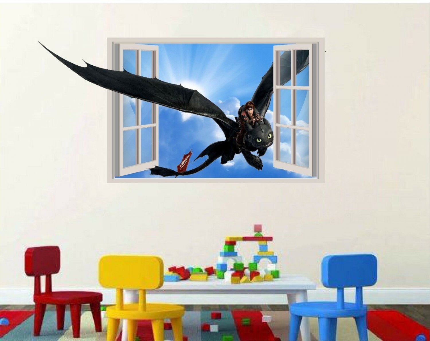 How to train your dragon Window View Wall Sticker Wall Mural 3d 11