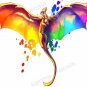 Rainbow dragon, paint splat Window View Decal WALL STICKER Home Decor art 2