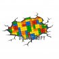 Cute LEGO Breaking Through The Wall Decal Graphic Wall Sticker Mural Kids Decor