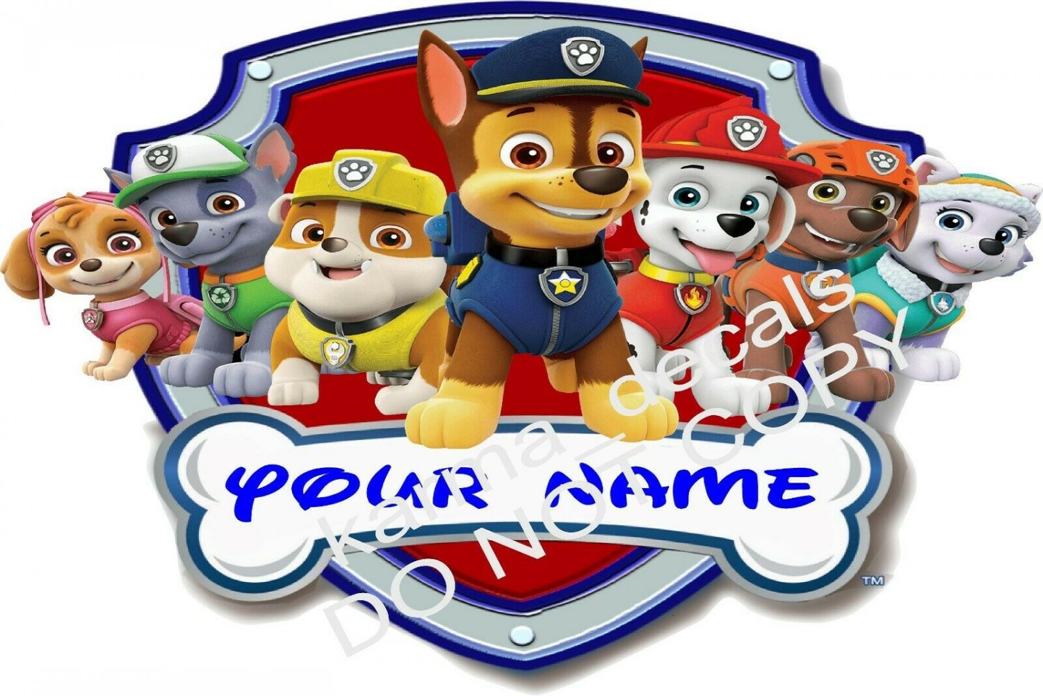 Custom Vinyl For Paw Patrol Wall Sticker Decor Art Kids Decal Window 7