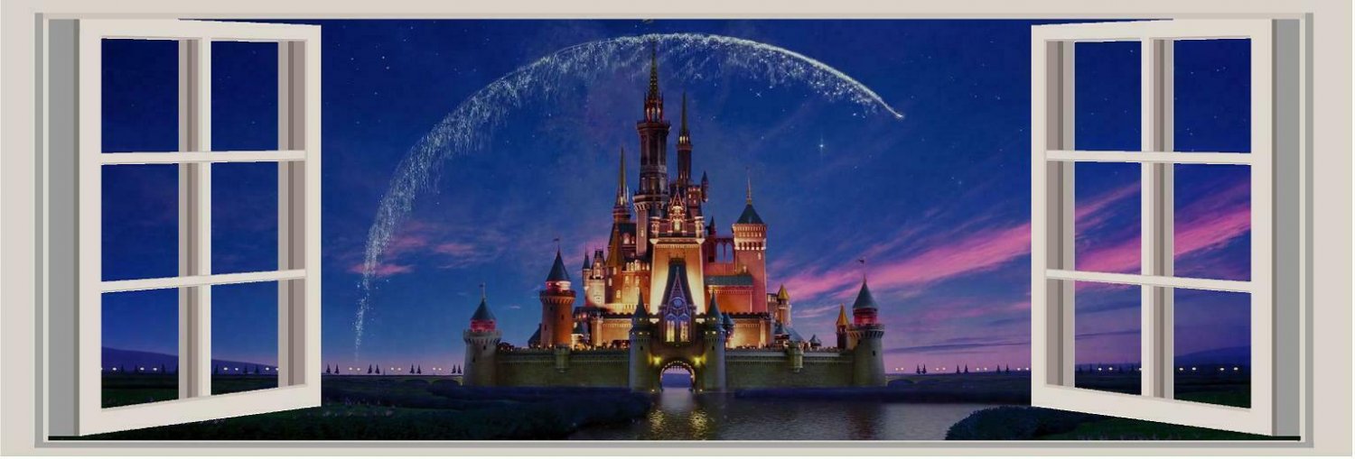 CUSTOM 22x65 Disney castle Window Decal WALL STICKER Home Decor Art Mural 2