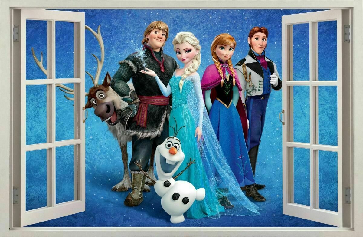 The frozen wall. Фотообои Холодное сердце в интерьере. Наклейки 3d Frozen.