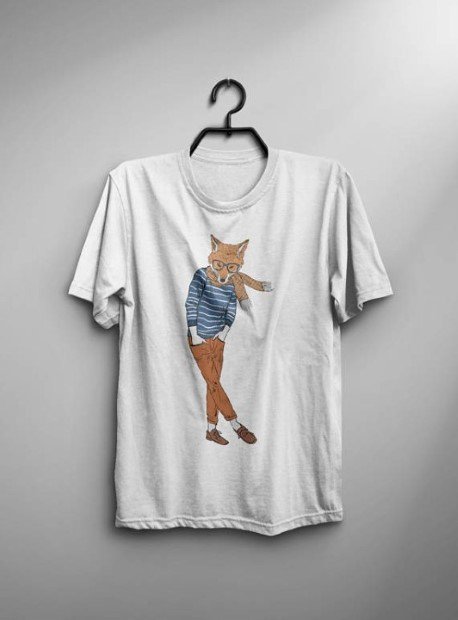 Fox Hipster T-Shirt Men