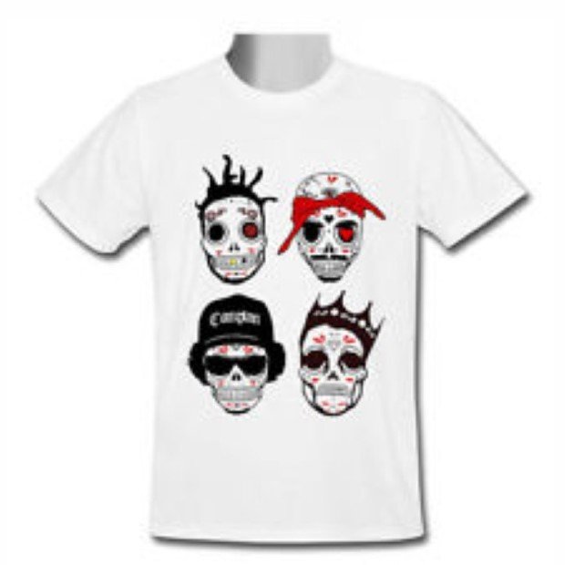 RIP MCs Gangsta Rapper Sugar Skull T-Shirt Men