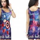 Captain America Avengers Sleeveless Bodycon Dress