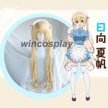 Blend S Hinata Kaho Cosplay Wig 2 Clip On Ponytails Long Wavy Blonde Golden Wigs
