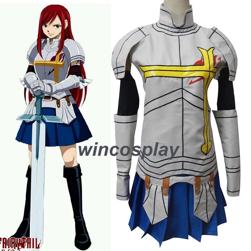 Fairy Tail Erza Scarlet Cosplay Costume Erza fighting costume for halloween party
