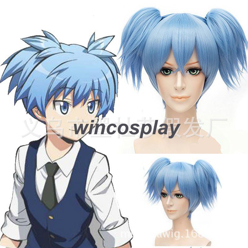 Wig Assassination Classroom Shiota Nagisa Cosplay Wig Shiota Cosplay Blue Wig 