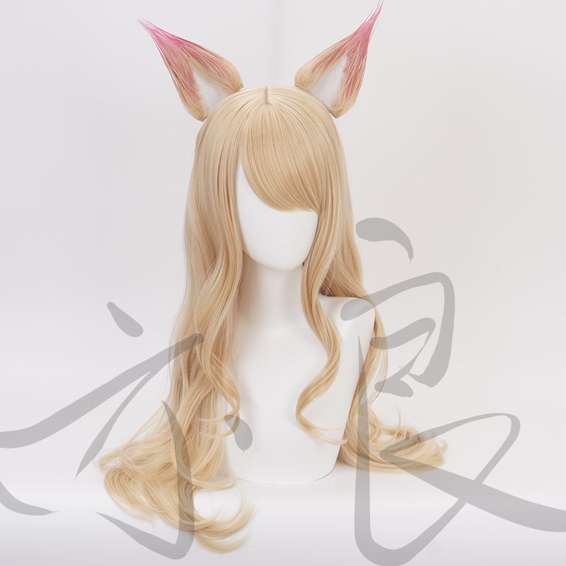 Game Character KDA K/DA Ahri Cosplay Wigs 70cm with ears KDA Perucas ...