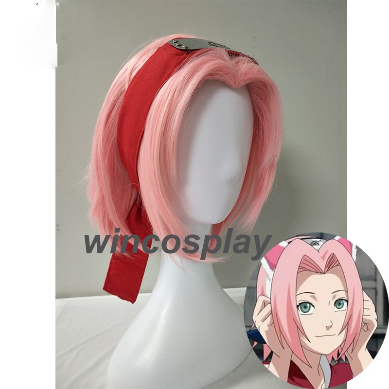 Naruto Haruno Sakura pink cosplay short wig Haruno Sakura cosplay wig ...