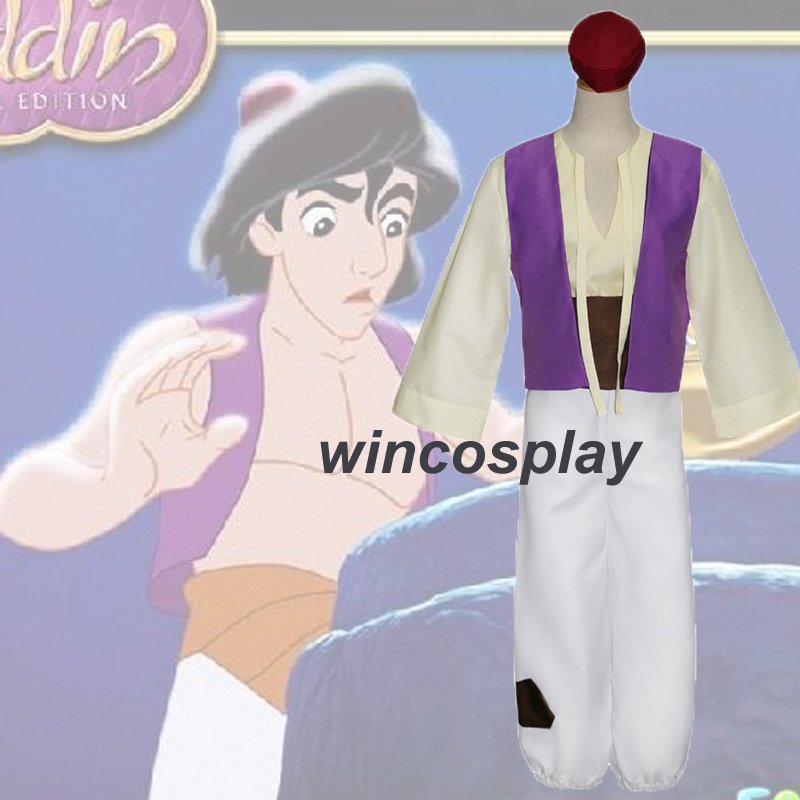Aladdin and the magic lamp Aladdin Prince Men Full Set Cosplay Costume