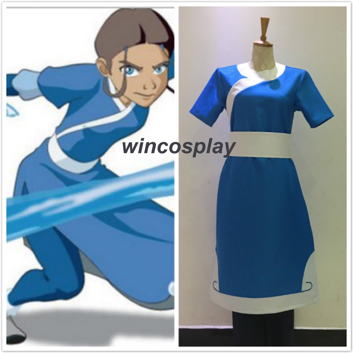 Avatar The Last Airbender Katara Cosplay Costume Dress Halloween Katara 2 Colors Costume