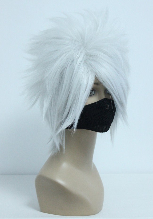 Naruto Kakashi cosplay wig SOUL EATER cosplay wig Anime Silver white Short Cosplay Wig