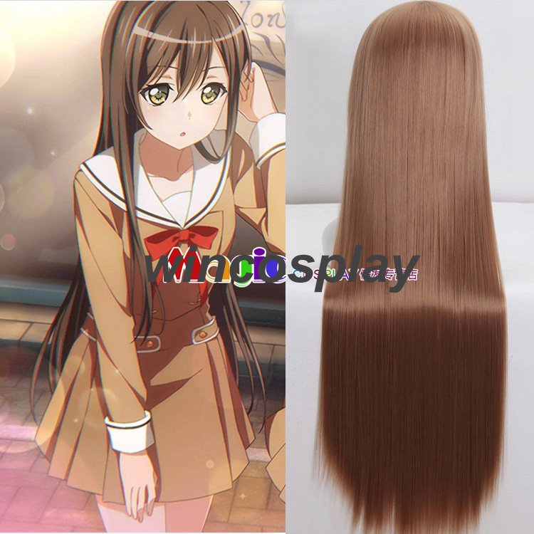 2 Colors Bang Dream ! Hanazono Tae long straight cosplay wig hanazono brown wig