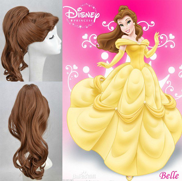 Belle cosplay wig,Belle halloween cosplay wig Adult cosplay wig