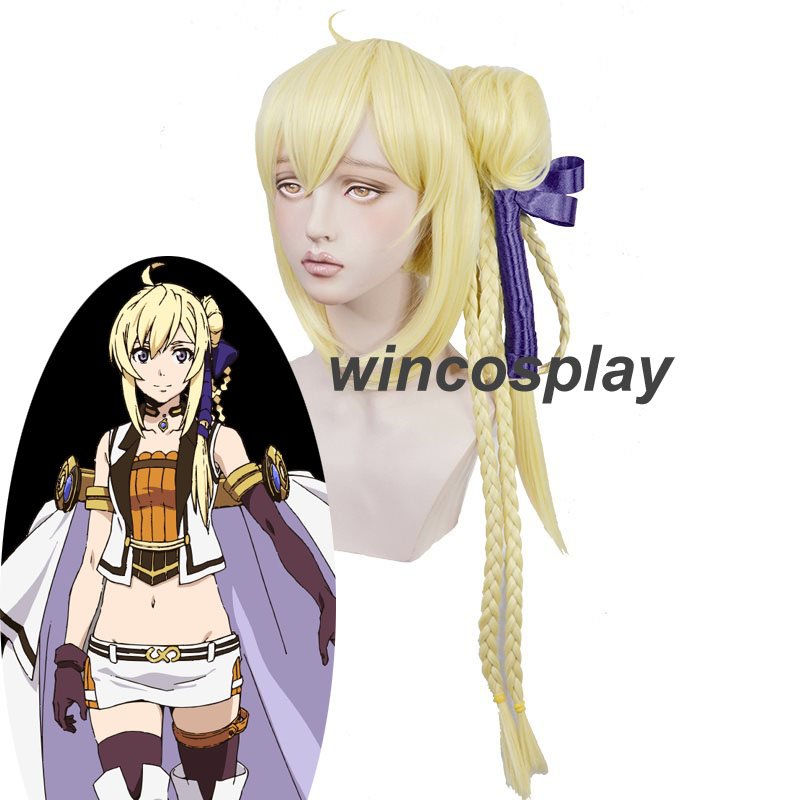 Record of Grancrest War Grancrest Senki Siluca Meletes Golden Cosplay Wig