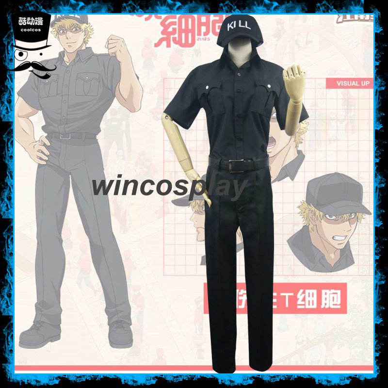 Hataraku Saibou Cells at Work Killer T Cell Cosplay Costume Uniform Outfits Hat