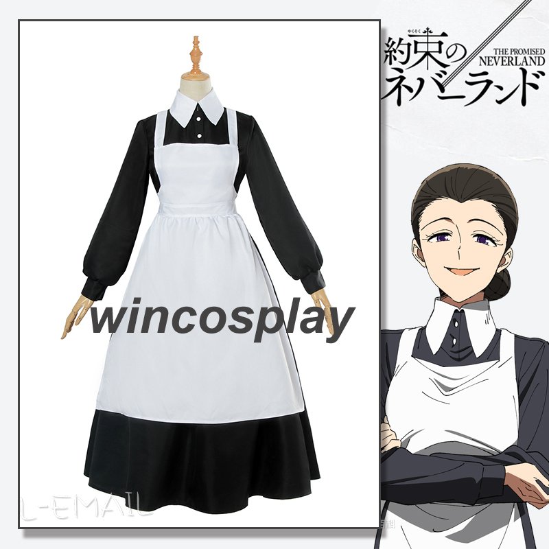 The Promised Neverland Isabella Cosplay Costume Women Maid Dress Anime Costume Halloween