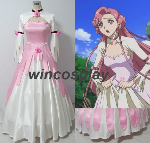 Japanese Anime Outfit Code Geass lolita Cosplay Euphemia Li Britannia Dress Costume