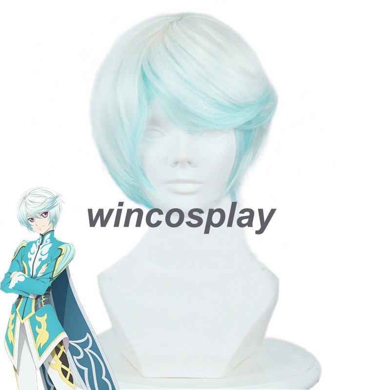 Tales of Zestiria The X Mikleo Cosplay Short White And Blue Ombre Hair Wig
