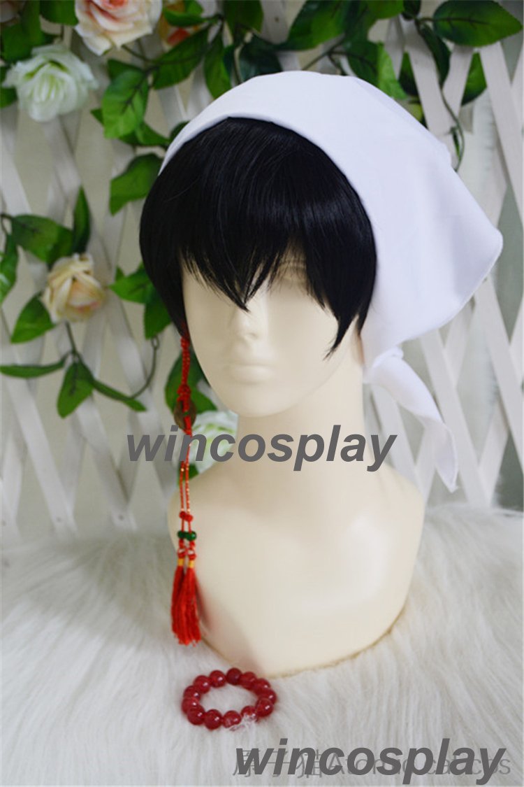 Styled Hoozuki no Reitetsu Hakutaku Cosplay Hair Wig men short Black wig Anime