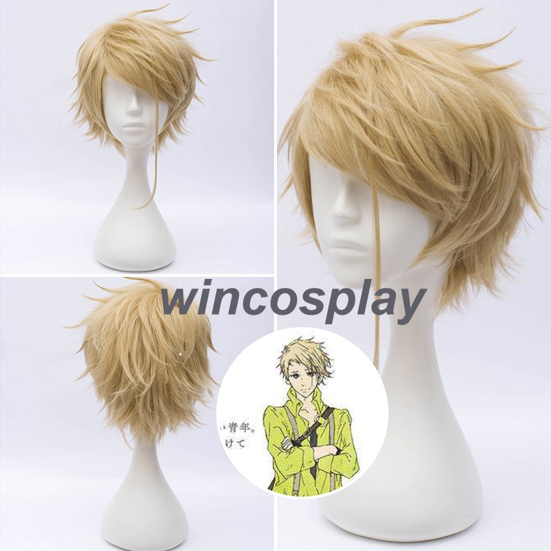 Short Layer Anime Violet Evergarden Benedict Blue Cosplay Wig halloween men cosplay wigs
