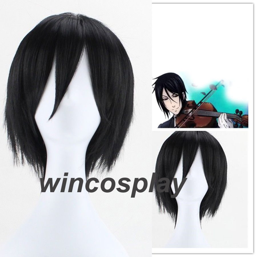 Black Butler Kuroshitsuji Sebastian Michaelis Cosplay Wig black wig