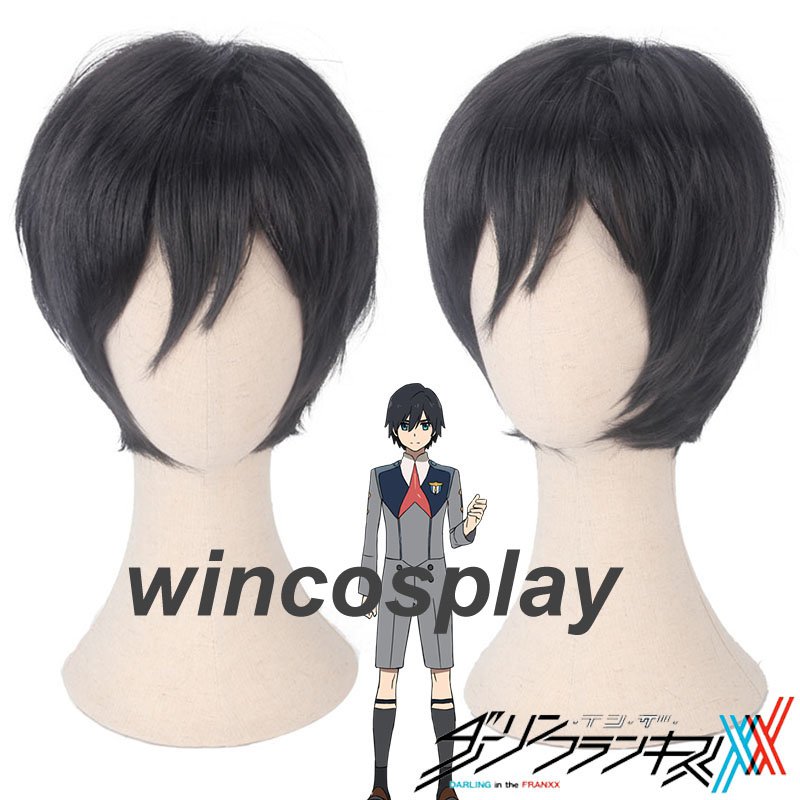DARLING in the FRANXX 016 HIRO Cosplay Black Hair Wig Anime