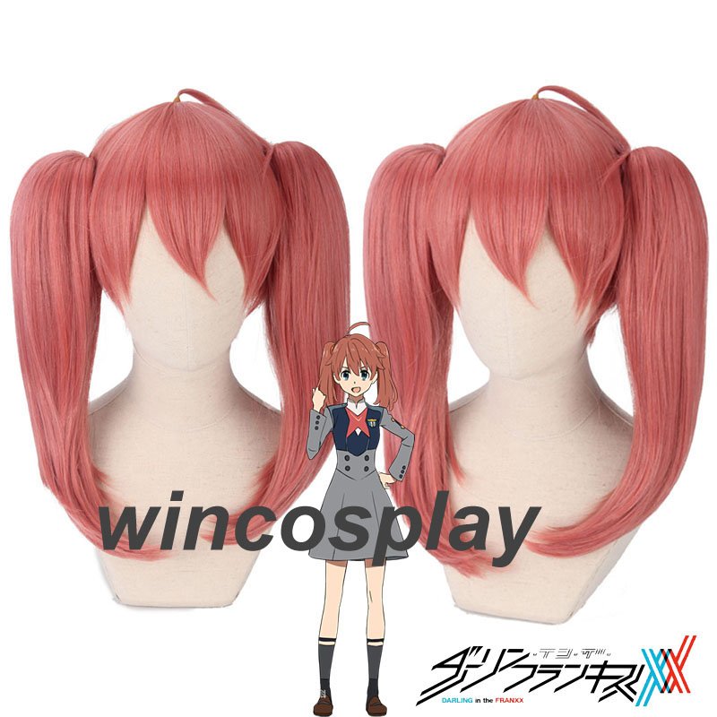 DARLING in the FRANXX MIKU Cosplay Wig Cilp on Double Ponytail halloween female cosplay wig